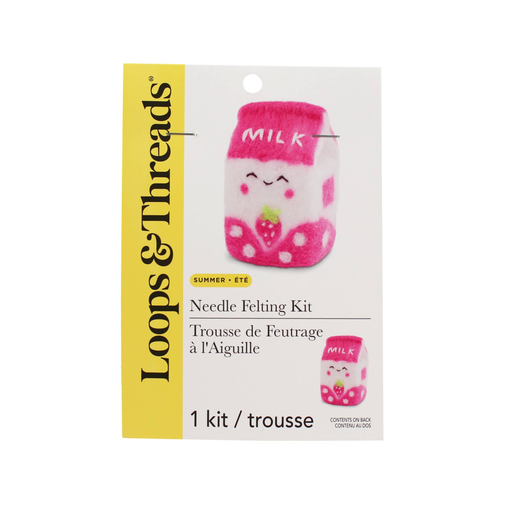 Strawberry Milk Needle Felting Kit by Loops & Threads®